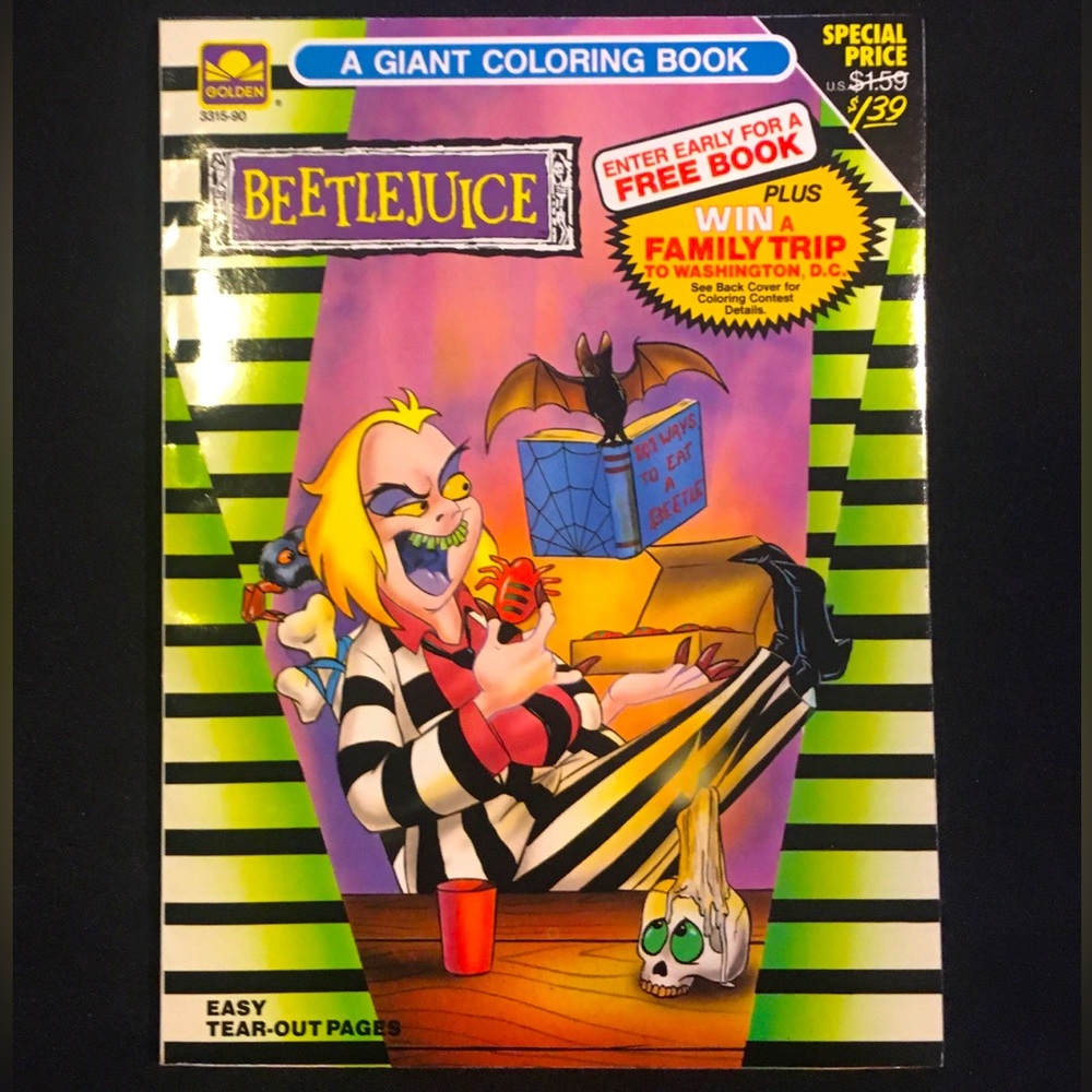 RARE 90s Coloring Book Beetlejuice Vintage